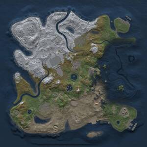 Thumbnail Rust Map: Procedural Map, Size: 3500, Seed: 679608248, 15 Monuments