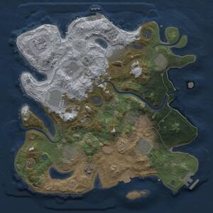 Thumbnail Rust Map: Procedural Map, Size: 3500, Seed: 679608248, 18 Monuments