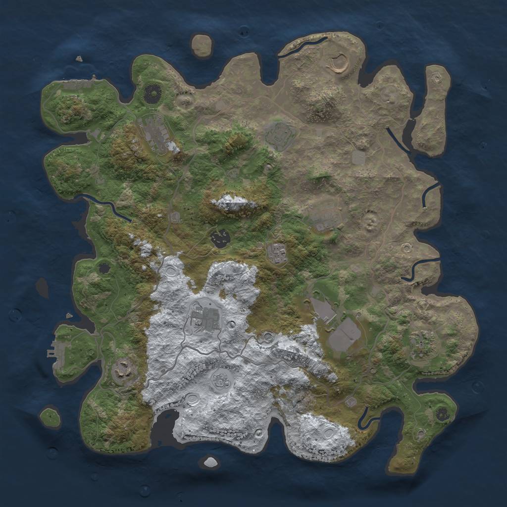 Rust Map: Procedural Map, Size: 4000, Seed: 246912, 19 Monuments