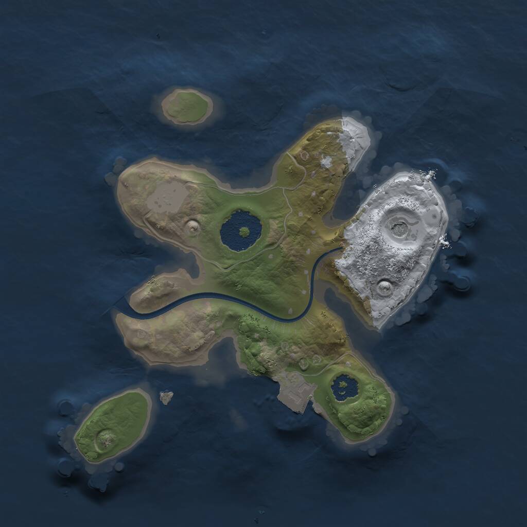 Rust Map: Procedural Map, Size: 2000, Seed: 4096, 2 Monuments