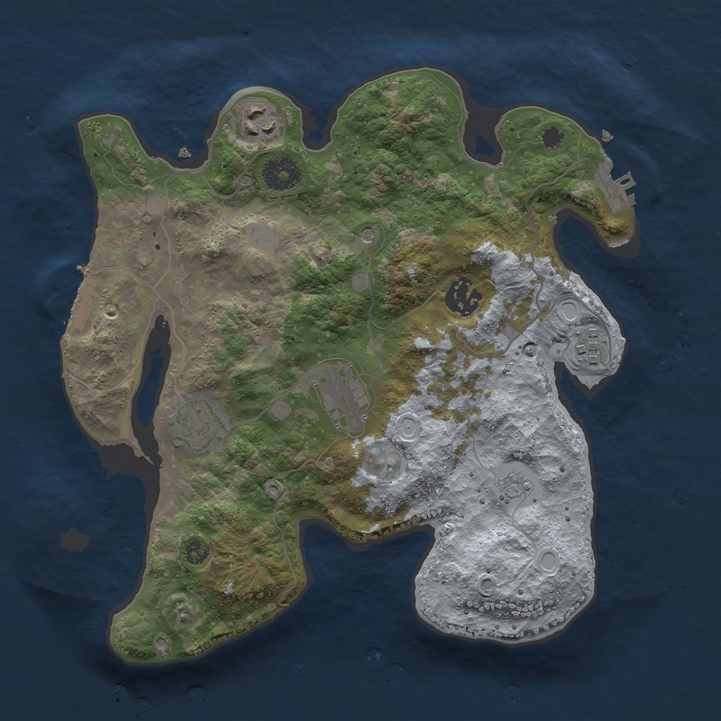 Rust Map: Procedural Map, Size: 3000, Seed: 854671519, 14 Monuments