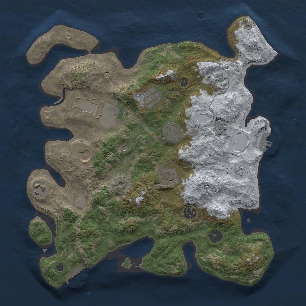 Rust Map: Procedural Map, Size: 3500, Seed: 818775336, 18 Monuments