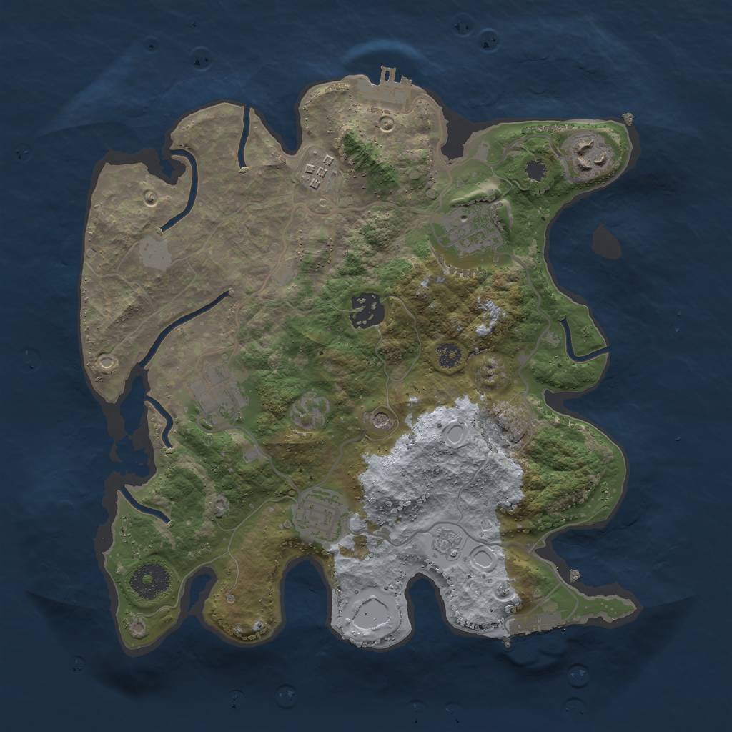 Rust Map: Procedural Map, Size: 3000, Seed: 403265837, 15 Monuments