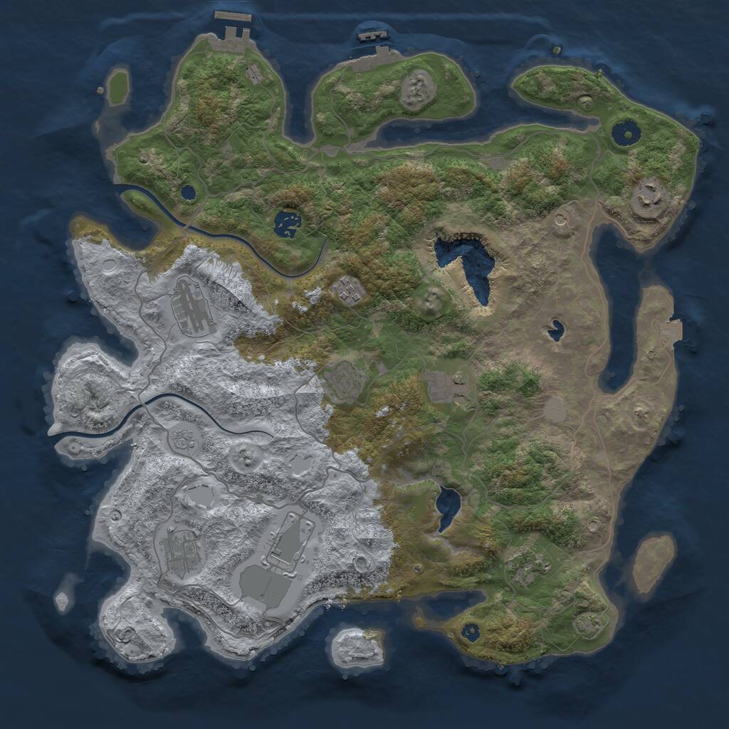 Rust Map: Procedural Map, Size: 4000, Seed: 461586435, 15 Monuments