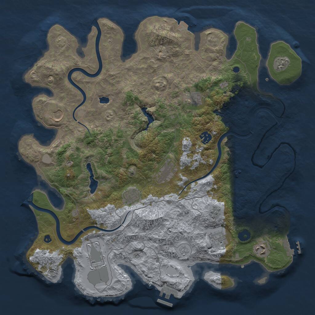Rust Map: Procedural Map, Size: 4000, Seed: 876361812, 15 Monuments