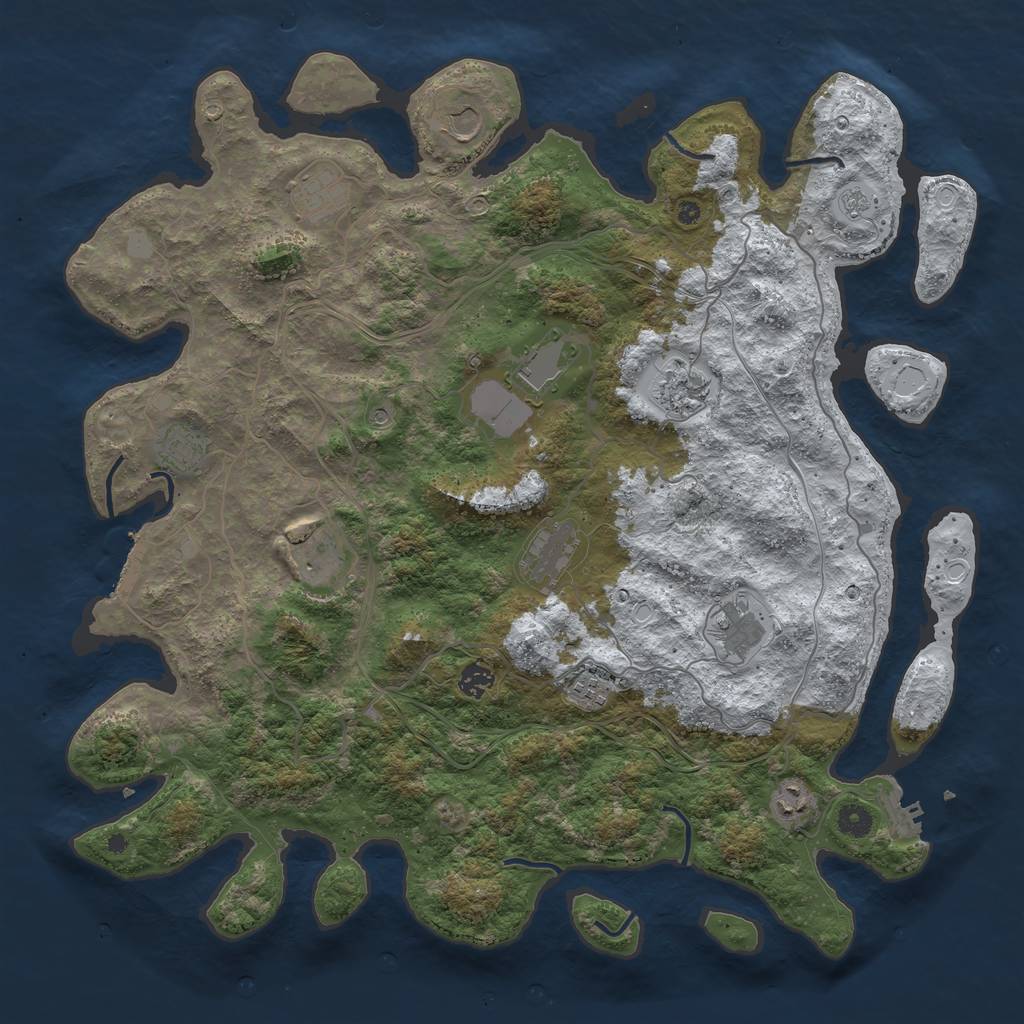 Rust Map: Procedural Map, Size: 4500, Seed: 82618425, 20 Monuments