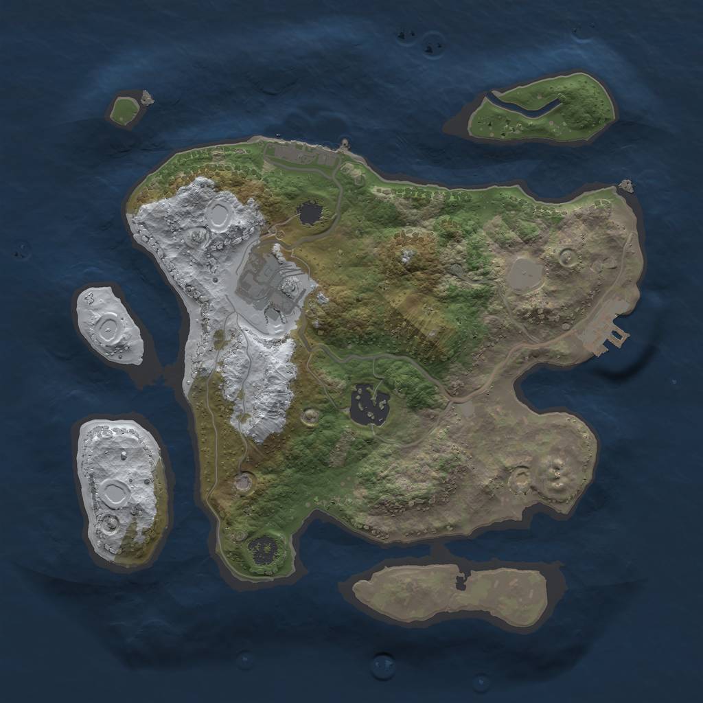 Rust Map: Procedural Map, Size: 2500, Seed: 6939, 9 Monuments