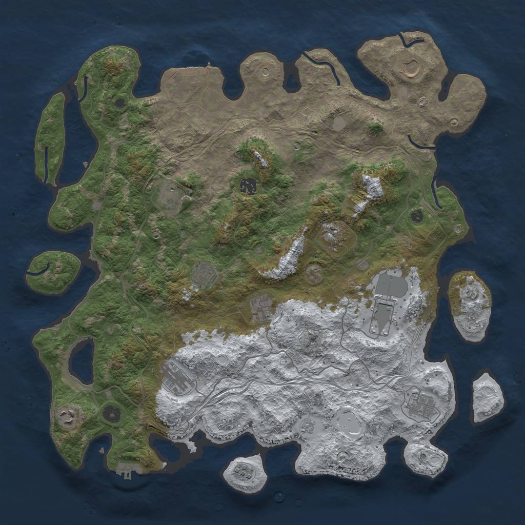 Rust Map: Procedural Map, Size: 4500, Seed: 6748, 20 Monuments