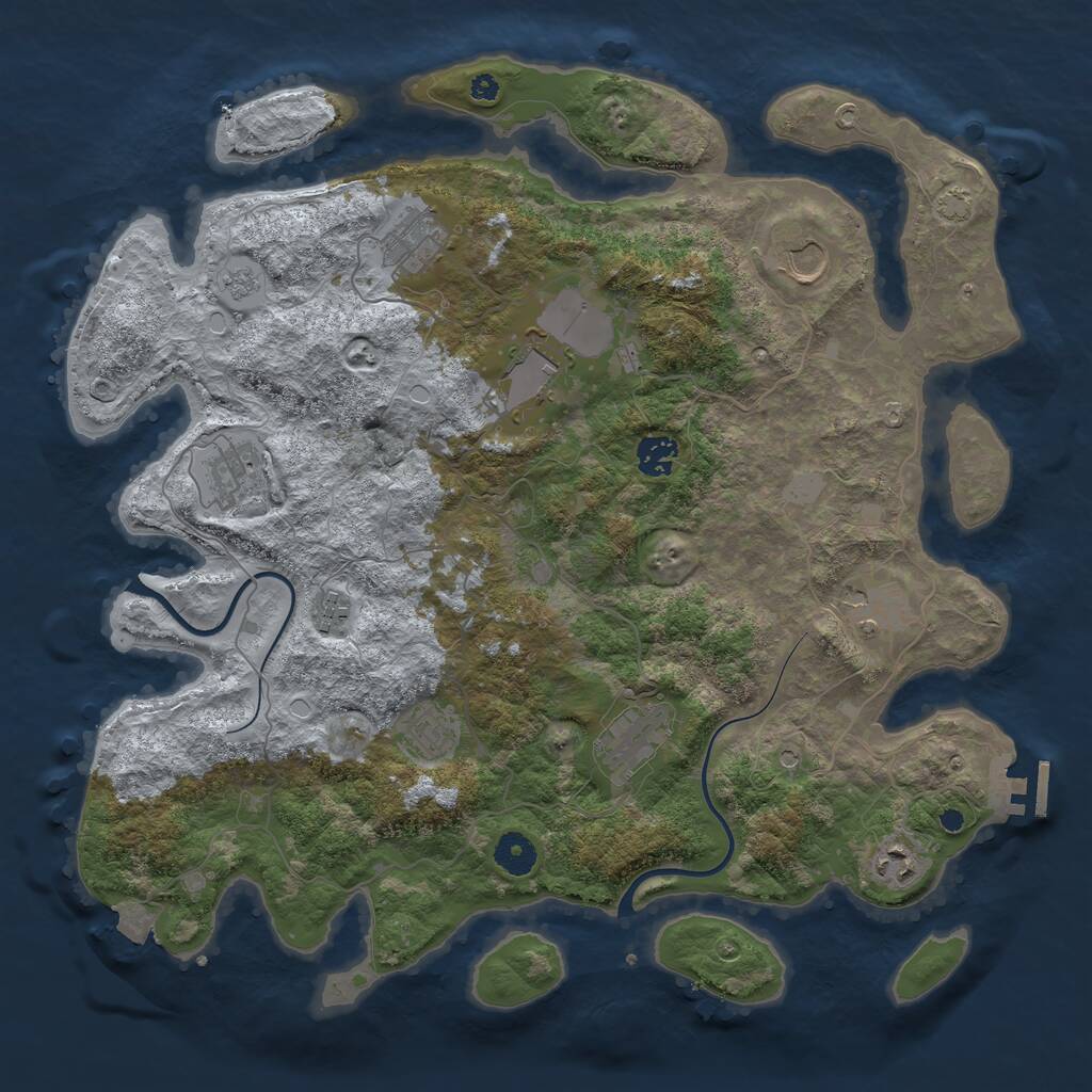 Rust Map: Procedural Map, Size: 3950, Seed: 1473868889, 15 Monuments