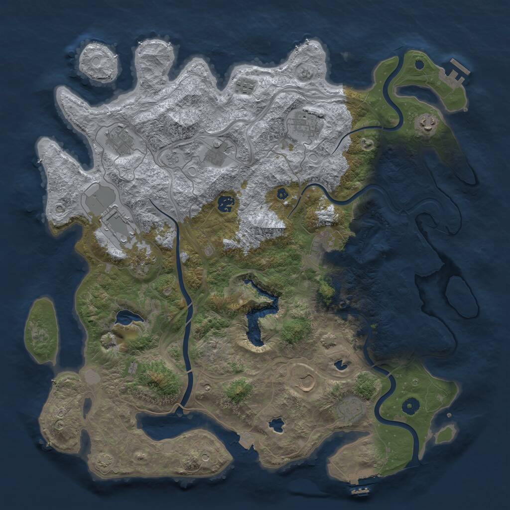Rust Map: Procedural Map, Size: 4500, Seed: 850000, 17 Monuments
