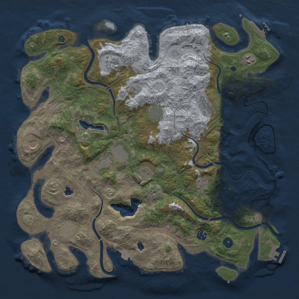 Rust Map: Procedural Map, Size: 4500, Seed: 231866711, 17 Monuments