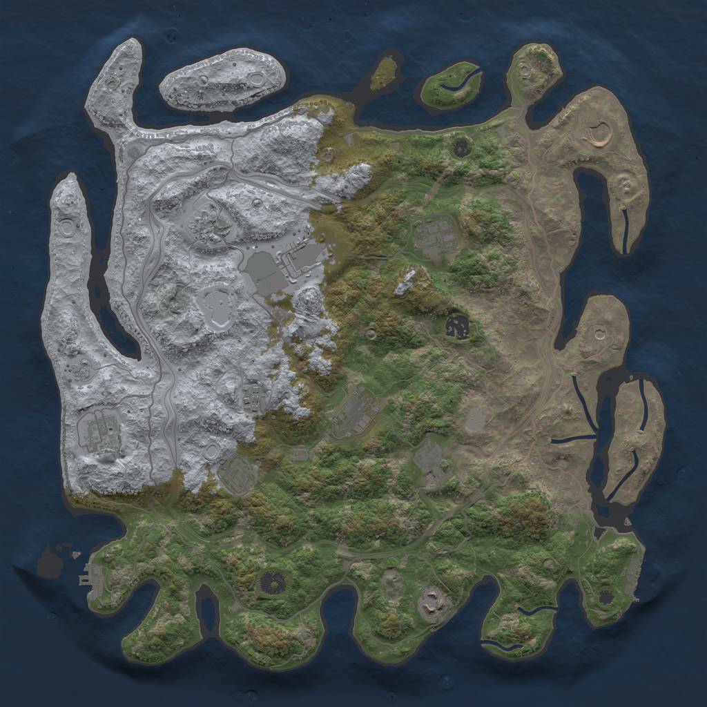 Rust Map: Procedural Map, Size: 4250, Seed: 777137797, 18 Monuments