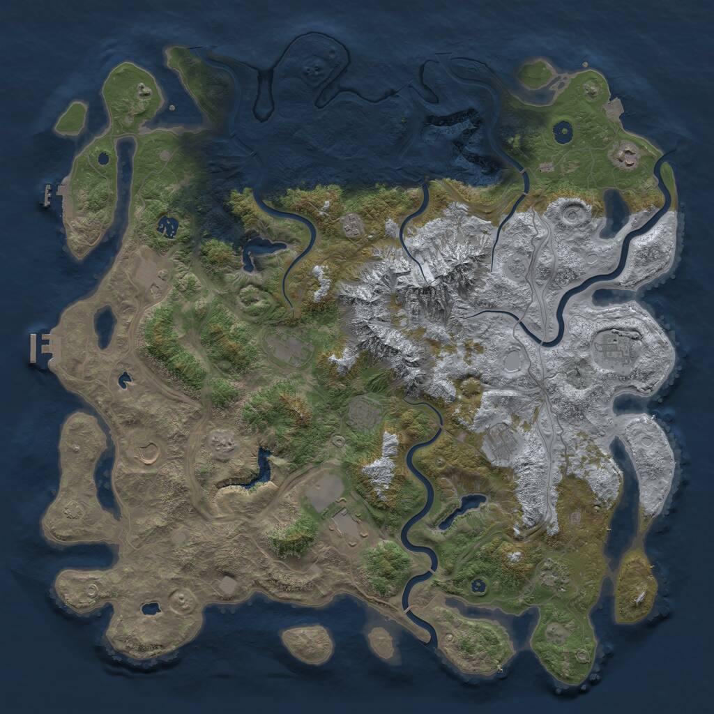 Rust Map: Procedural Map, Size: 5000, Seed: 54735657, 17 Monuments