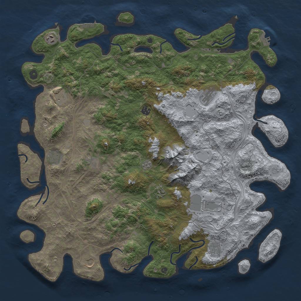 Rust Map: Procedural Map, Size: 5000, Seed: 16812379, 20 Monuments