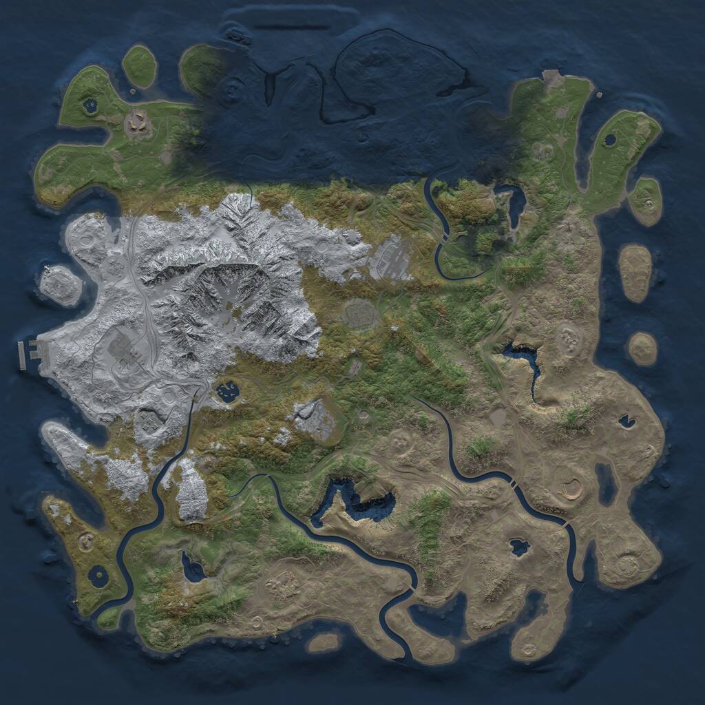 Rust Map: Procedural Map, Size: 5000, Seed: 680301, 15 Monuments