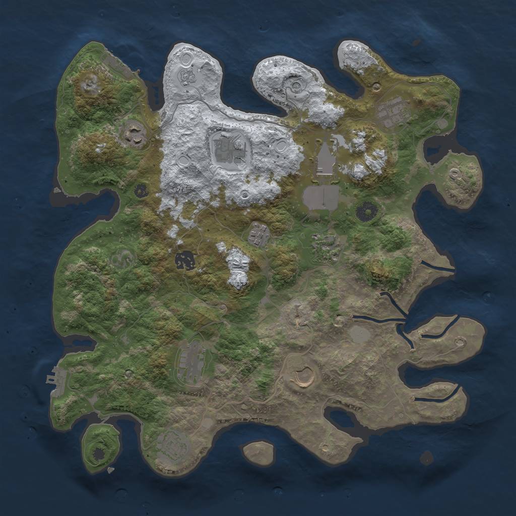 Rust Map: Procedural Map, Size: 3750, Seed: 452603554, 19 Monuments