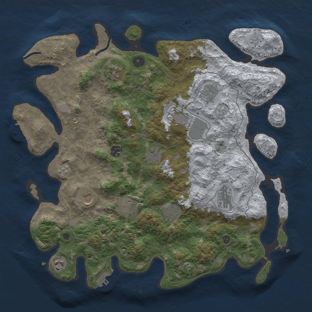 Rust Map: Procedural Map, Size: 4096, Seed: 1660660139, 20 Monuments