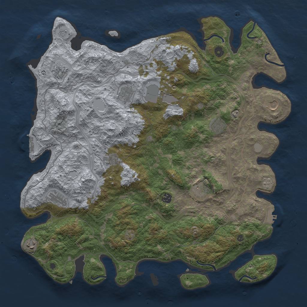 Rust Map: Procedural Map, Size: 4600, Seed: 42252682, 20 Monuments