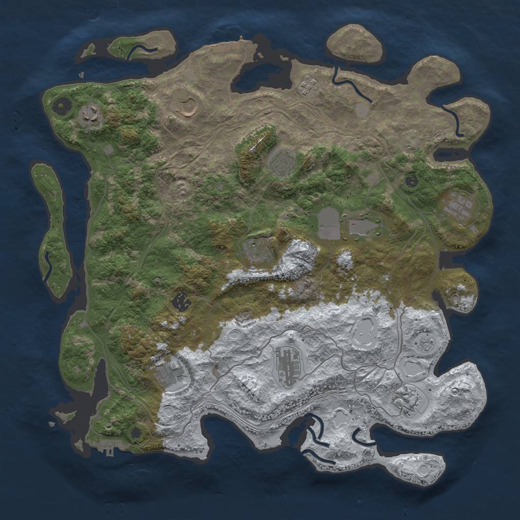 Rust Map: Procedural Map, Size: 4250, Seed: 78456158, 20 Monuments