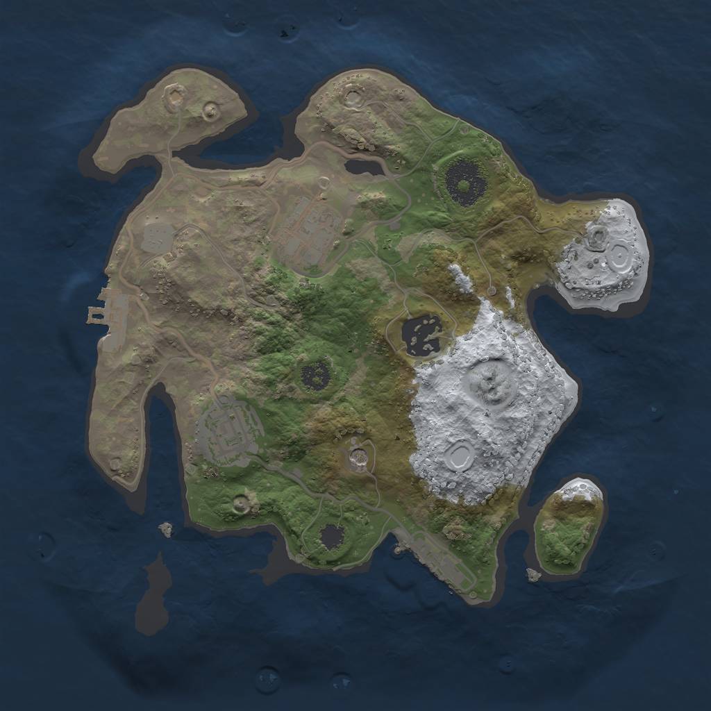 Rust Map: Procedural Map, Size: 2500, Seed: 21661, 11 Monuments