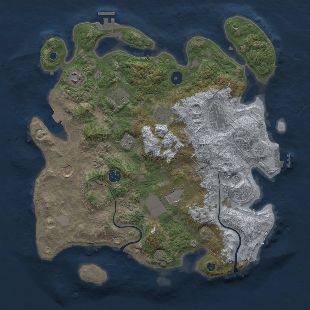 Rust Map: Procedural Map, Size: 3750, Seed: 119441089, 14 Monuments