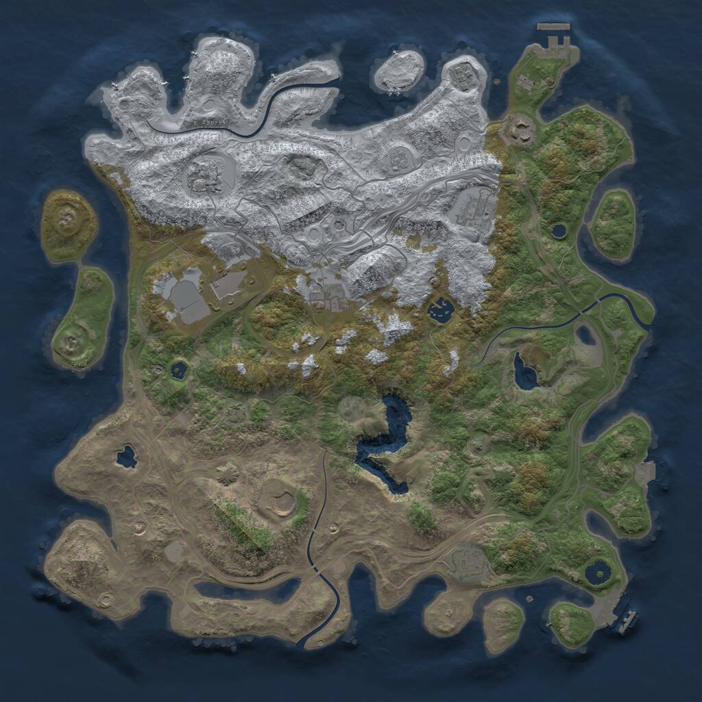 Rust Map: Procedural Map, Size: 4300, Seed: 295312, 15 Monuments