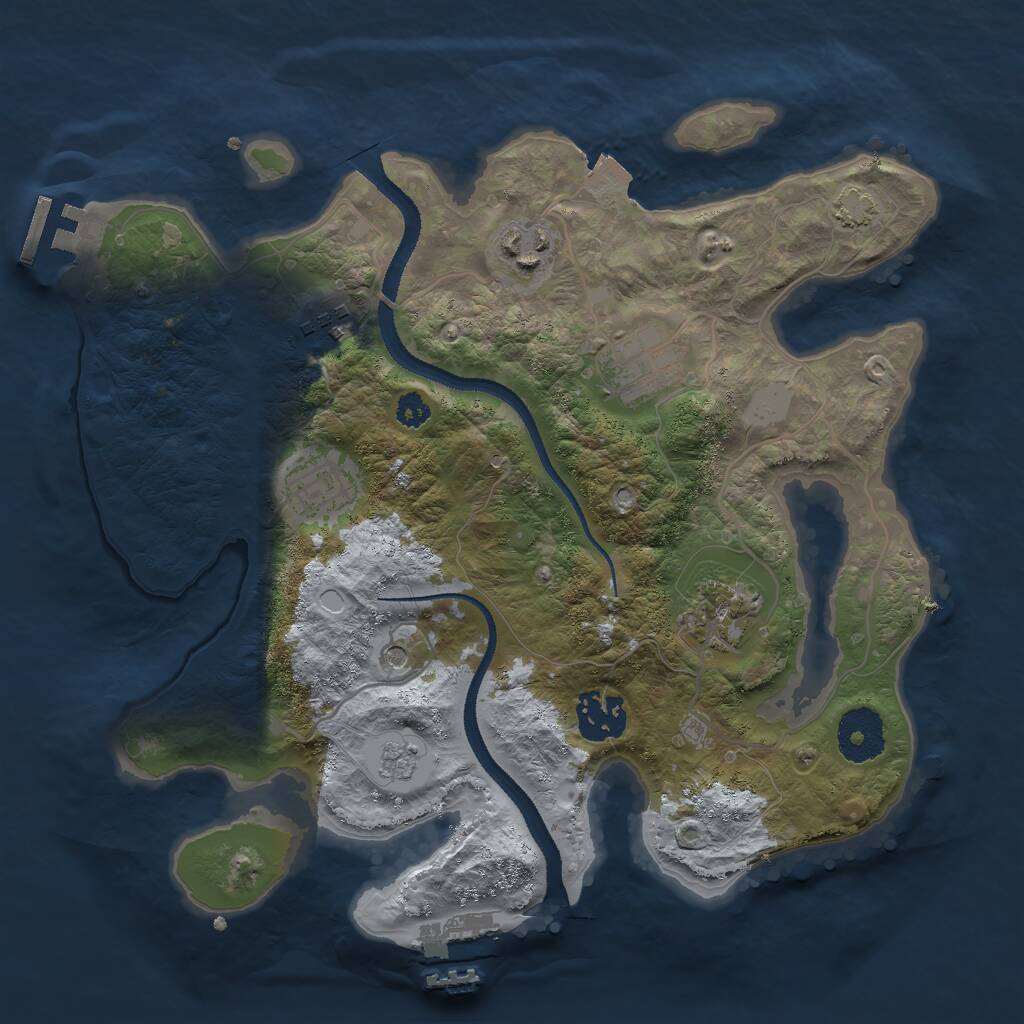 Rust Map: Procedural Map, Size: 3000, Seed: 84756, 12 Monuments