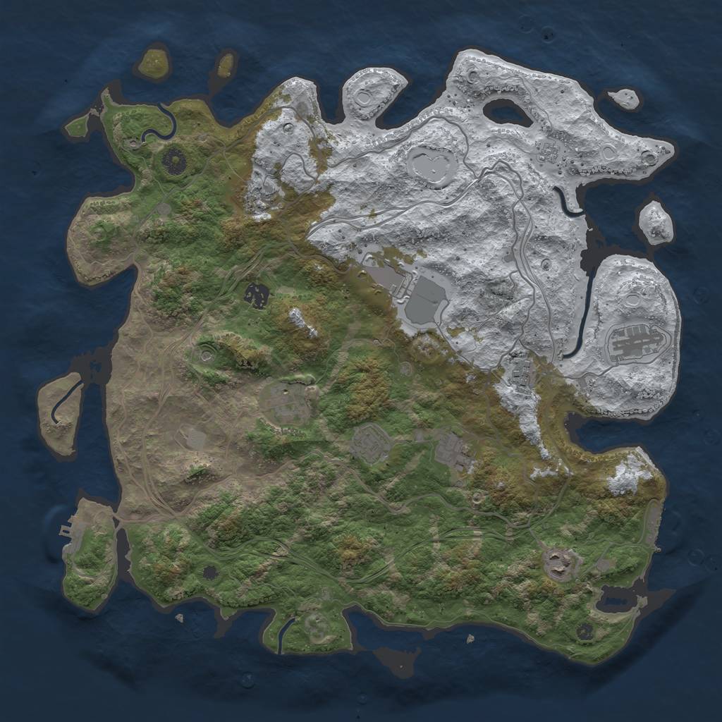 Rust Map: Procedural Map, Size: 4250, Seed: 1086694, 18 Monuments