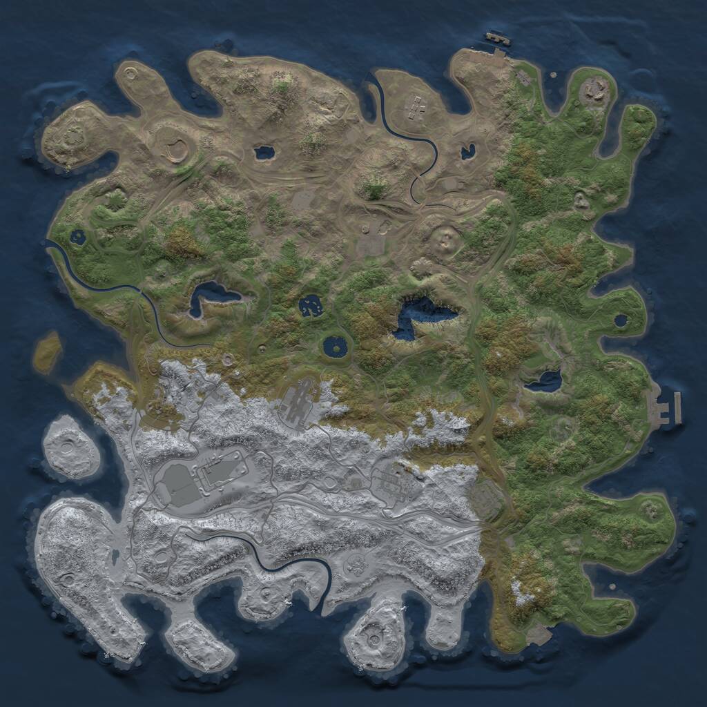Rust Map: Procedural Map, Size: 4500, Seed: 798234576, 16 Monuments