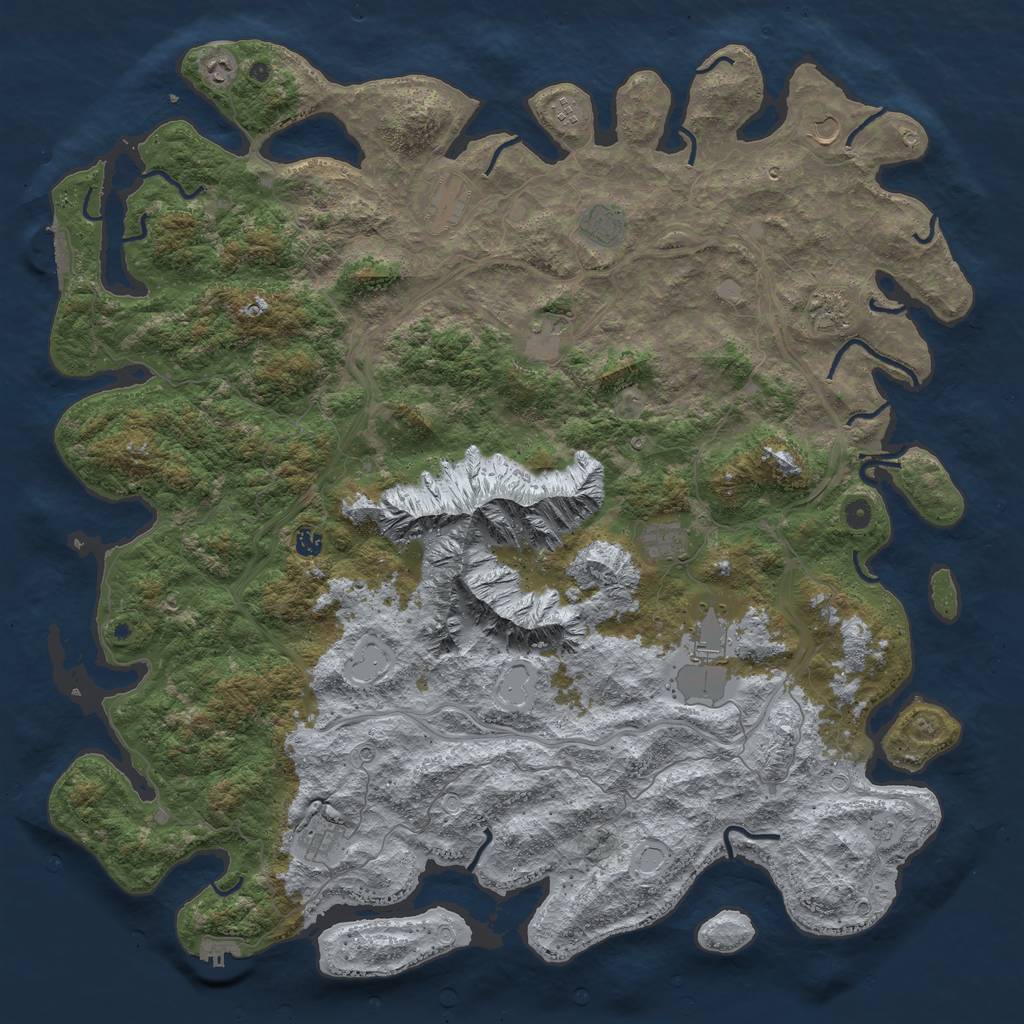 Rust Map: Procedural Map, Size: 5500, Seed: 1489761254, 20 Monuments