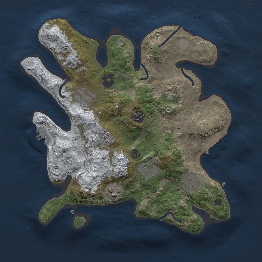 Rust Map: Procedural Map, Size: 3000, Seed: 25415877, 16 Monuments