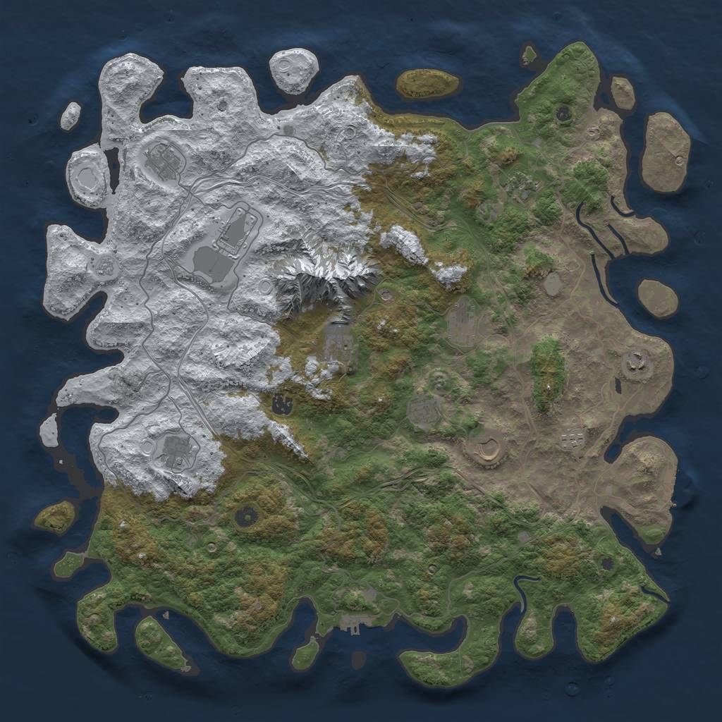 Rust Map: Procedural Map, Size: 5000, Seed: 9684109, 20 Monuments