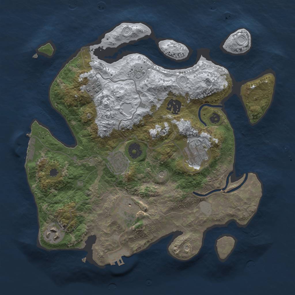 Rust Map: Procedural Map, Size: 3000, Seed: 34645645, 15 Monuments