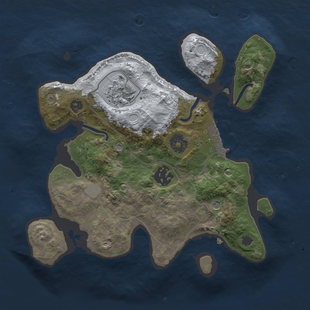 Rust Map: Procedural Map, Size: 2500, Seed: 90800, 9 Monuments