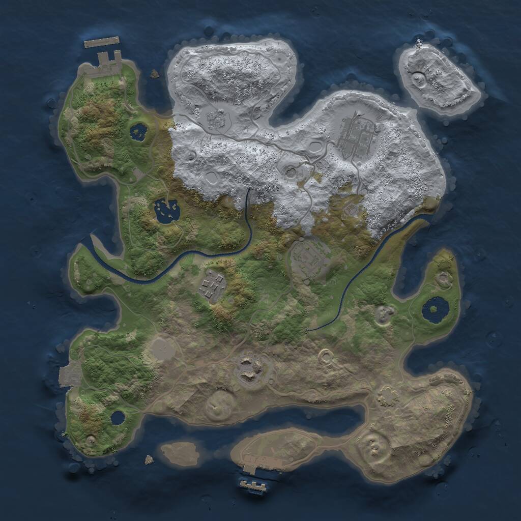 Rust Map: Procedural Map, Size: 3000, Seed: 1702968495, 11 Monuments