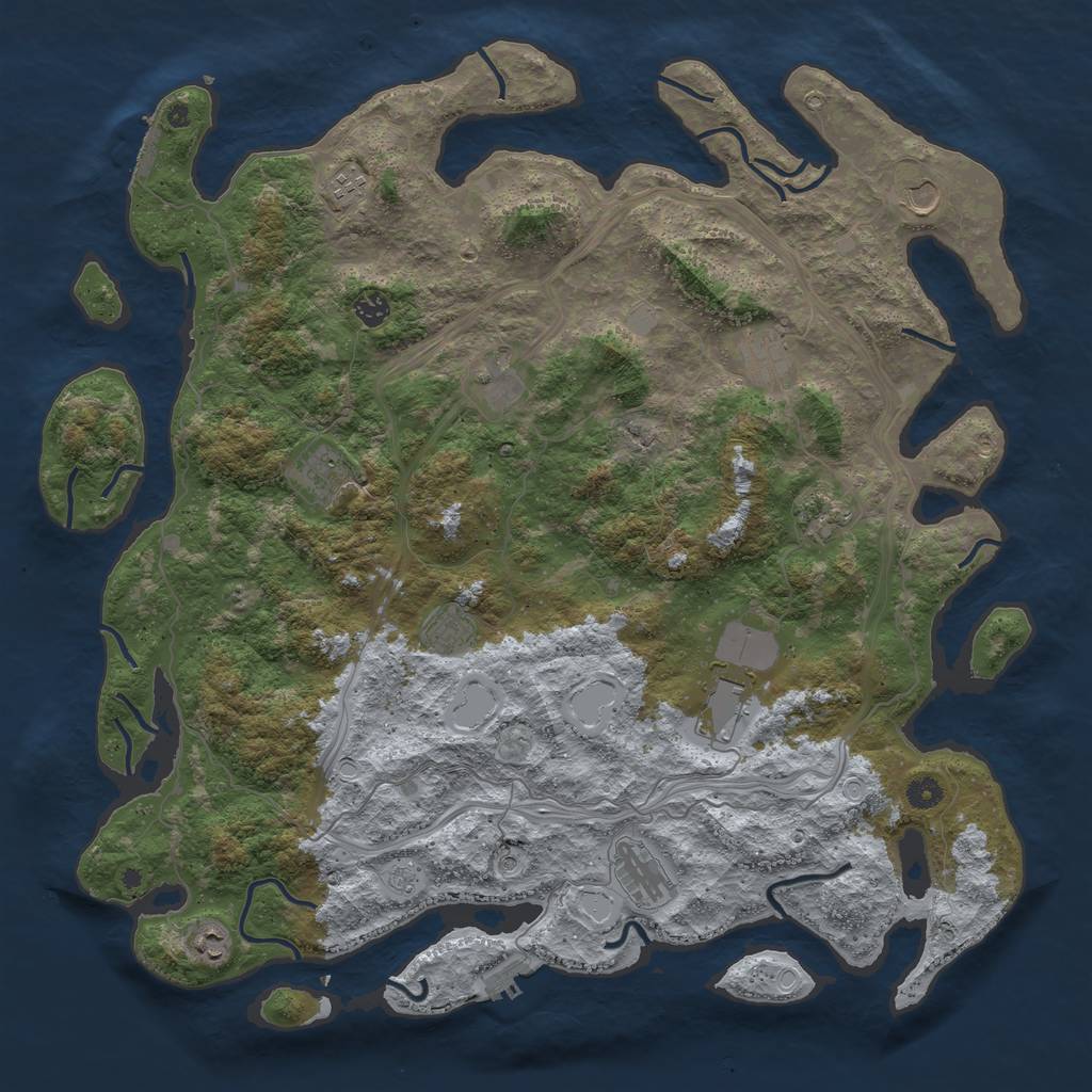 Rust Map: Procedural Map, Size: 4800, Seed: 408687431, 20 Monuments