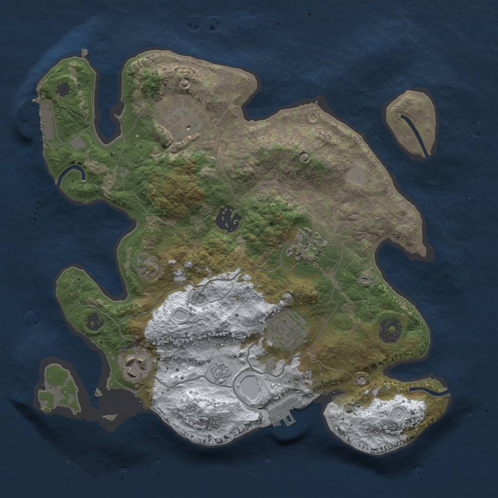 Rust Map: Procedural Map, Size: 3000, Seed: 92982, 14 Monuments