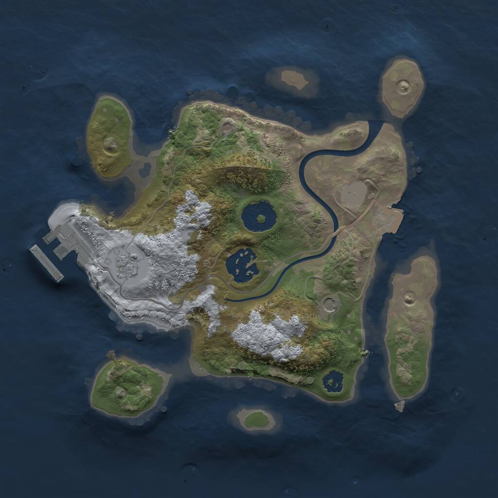 Rust Map: Procedural Map, Size: 2300, Seed: 1312416, 5 Monuments