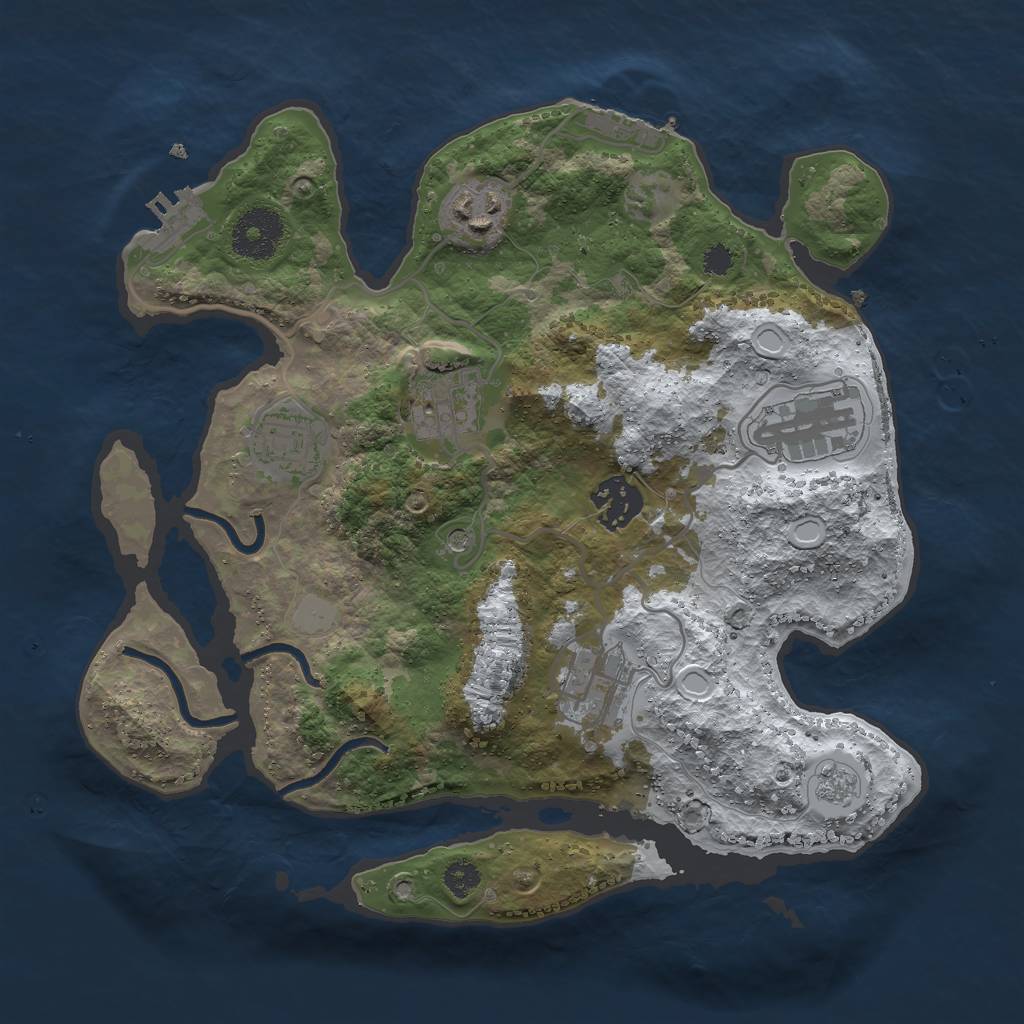 Rust Map: Procedural Map, Size: 3000, Seed: 22594, 15 Monuments