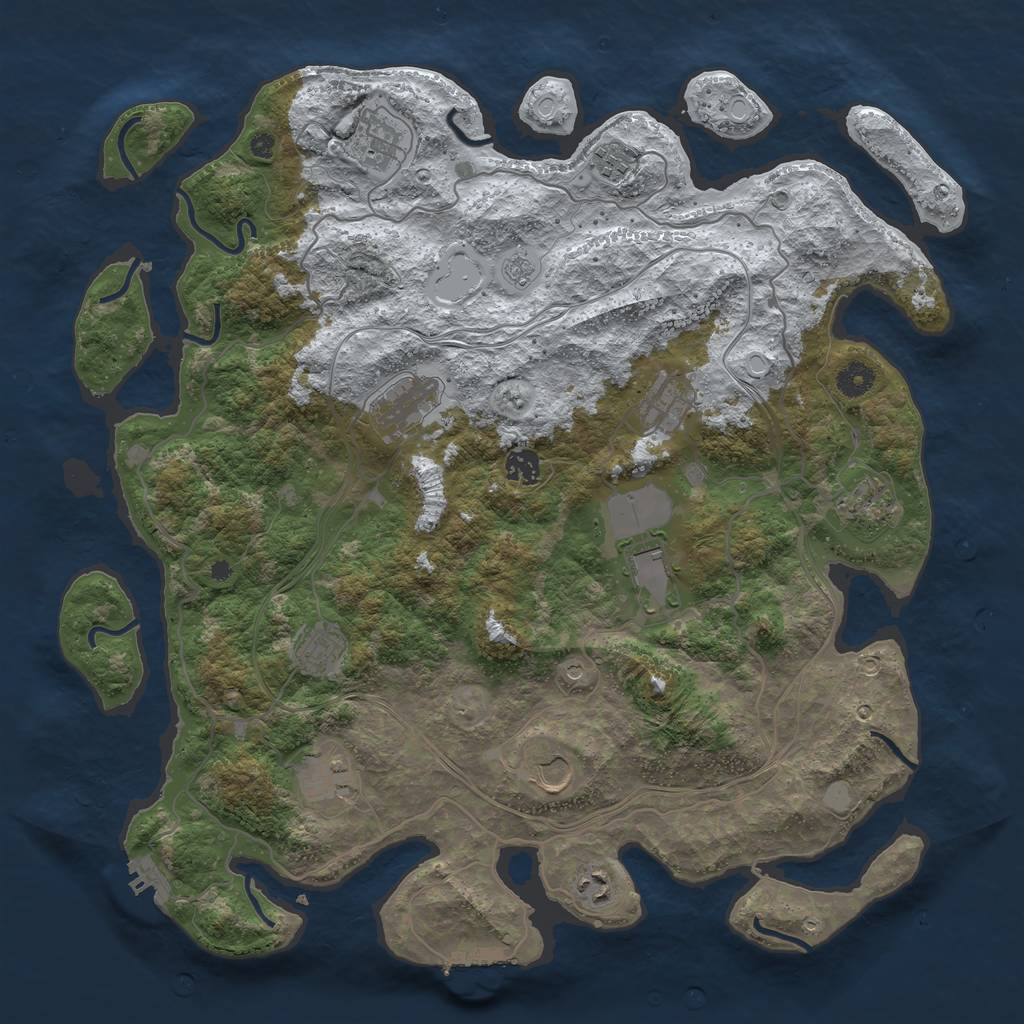 Rust Map: Procedural Map, Size: 4250, Seed: 1951355330, 20 Monuments