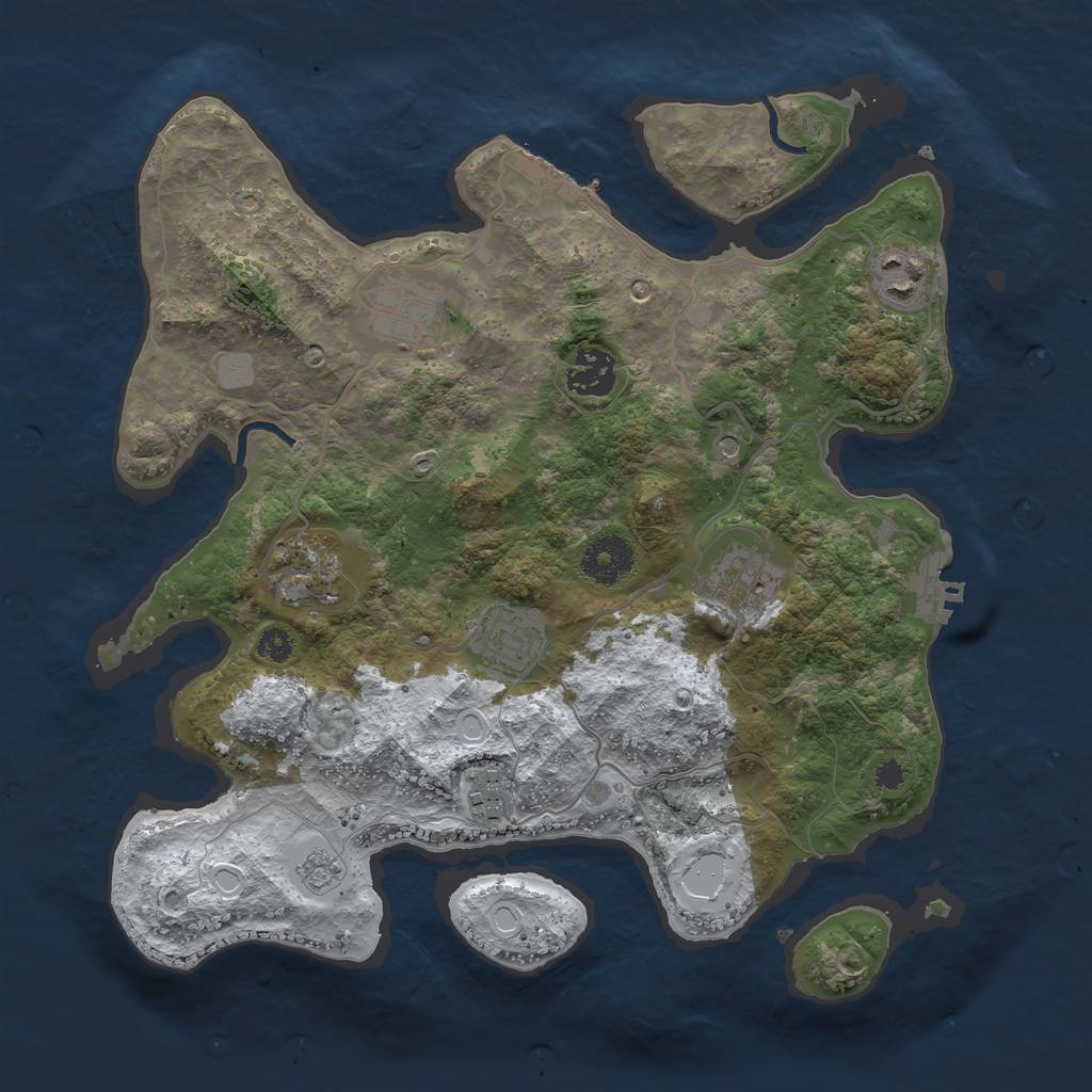Rust Map: Procedural Map, Size: 3300, Seed: 4325, 16 Monuments