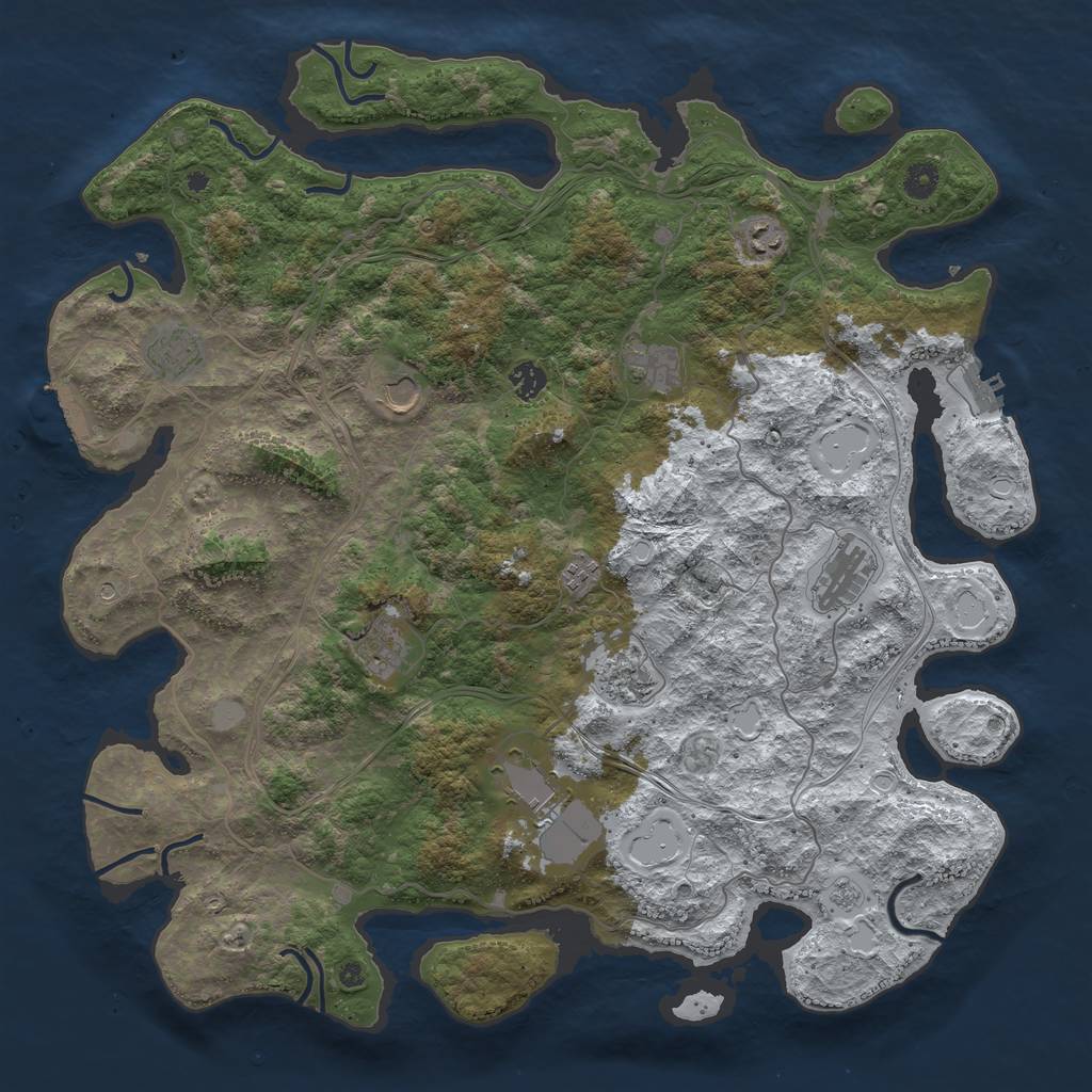 Rust Map: Procedural Map, Size: 4500, Seed: 330673109, 19 Monuments