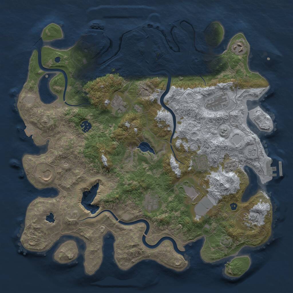 Rust Map: Procedural Map, Size: 4000, Seed: 311469160, 16 Monuments