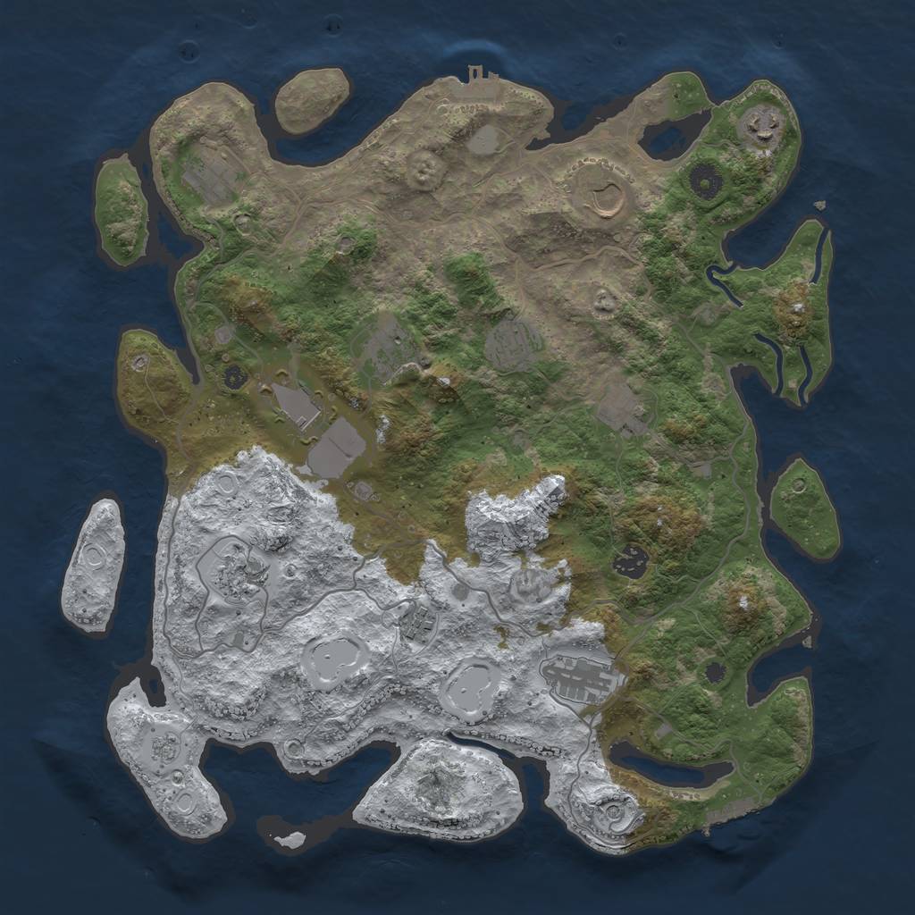 Rust Map: Procedural Map, Size: 4000, Seed: 1610111344, 20 Monuments