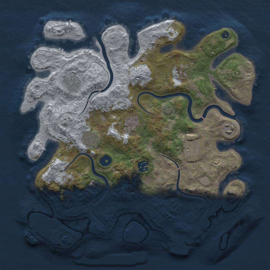 Rust Map: Procedural Map, Size: 3500, Seed: 243269, 13 Monuments