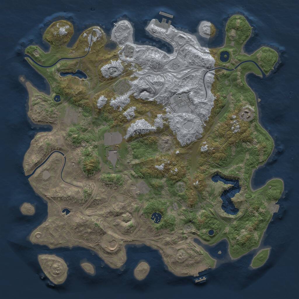 Rust Map: Procedural Map, Size: 4250, Seed: 735824825, 15 Monuments