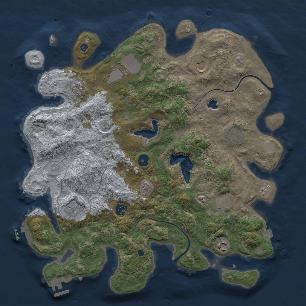 Rust Map: Procedural Map, Size: 4000, Seed: 15066993, 15 Monuments