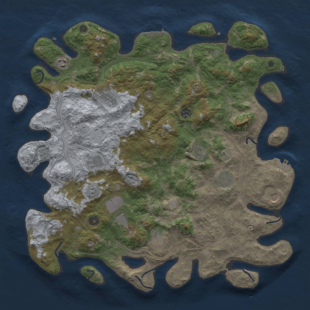 Rust Map: Procedural Map, Size: 4500, Seed: 8598452, 20 Monuments