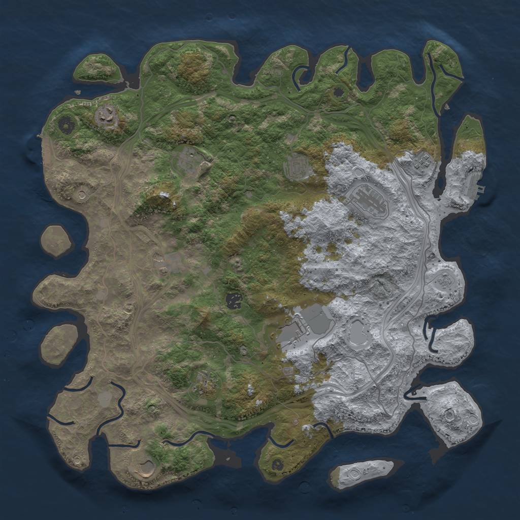 Rust Map: Procedural Map, Size: 4500, Seed: 914658, 17 Monuments