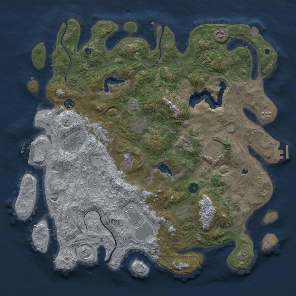 Rust Map: Procedural Map, Size: 4500, Seed: 409692, 15 Monuments